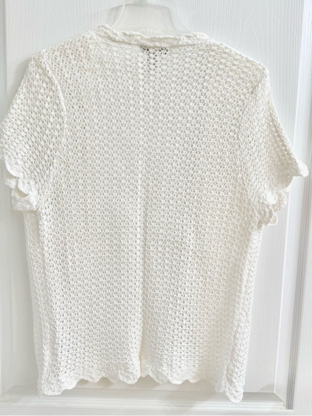 Style & Co. White Open-Weave Short-Sleeve Cardigan - Picture 4 of 4
